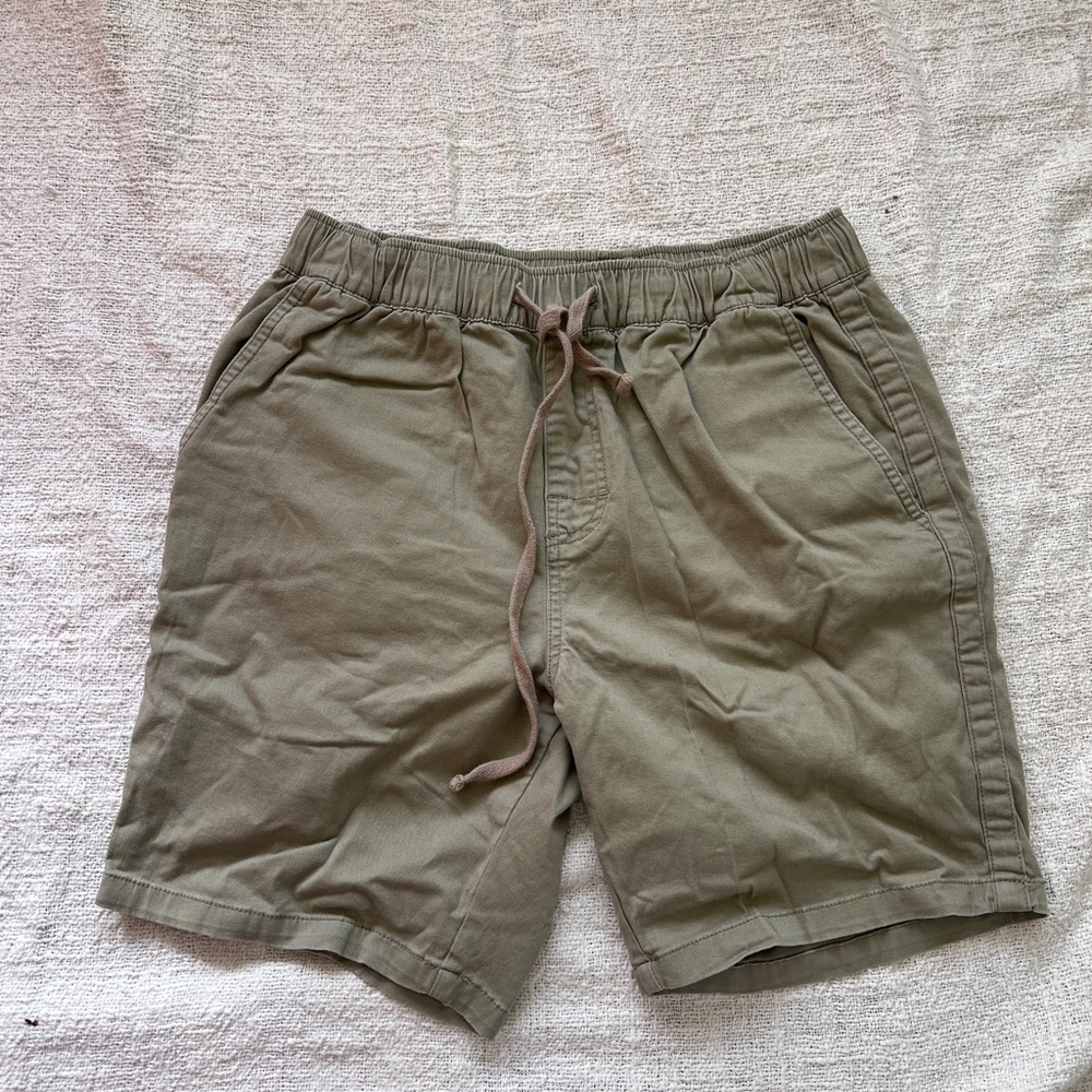 Katin Olive Green Flat Front Shorts